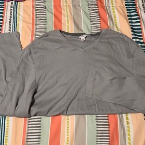 Calvin Klein gray ribbed long sleeve t XL